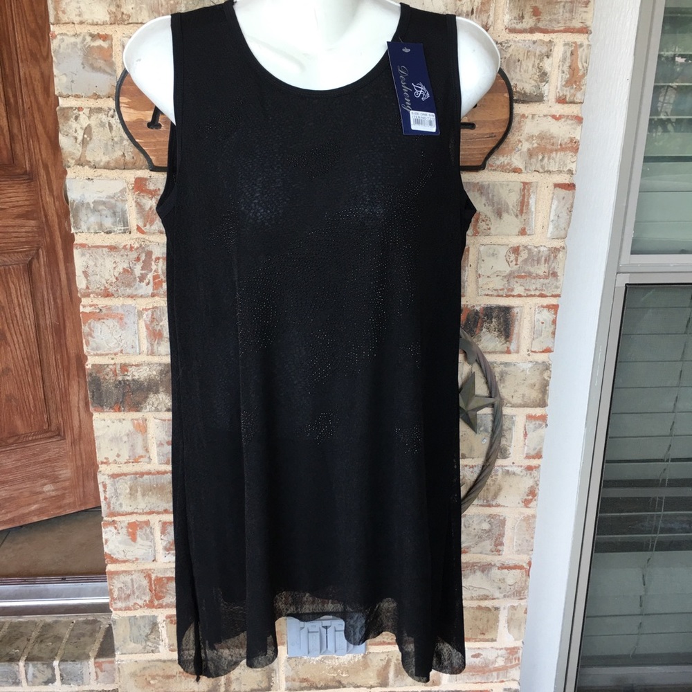 Plus Tunic sleeve lee small crystal stone Chiffon